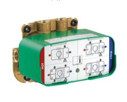 Скрытая часть AXOR One термостатического модуля, для 4 потребителей, скрытая монтажная часть, металл/пластик, встраиваемая/встроенная, для смесителя, для душа/ванны