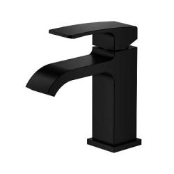 Смеситель для раковины/умывальника Raglo R02.10.06 однорычажный, неповоротный, фиксированный, излив длина 140 мм высота 105 мм латунь, цвет черный