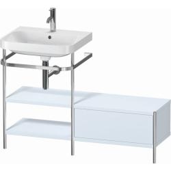 Консоль с раковиной Duravit Happy D.2 Plus c-bonded, 120х49х85 см, напольная, металл/ДСП 1 выдвижной ящик, 2 полки, правая, цвет: светло-голубой шелковисто-матовый /умывальник, цвет белый, керамика, 1 отверстие под смеситель