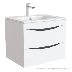 Тумба под раковину IDDIS Cloud, 603*465*500 мм, подвесная, 2 выдвижных ящика, МДФ, шкафчик подвесная, система плавного закрывания, прямоугольная, правая/левая, правосторонняя/левосторонняя/универсальная, в ванную комнату
