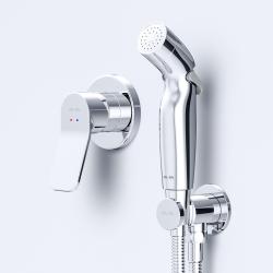 Гигиенический душ Am.Pm X-Joy со смесителем/лейкой, для унитаза/биде, однорычажный, скрытого монтажа/встраиваемый, настенный, керамический, латунь, цвет хром