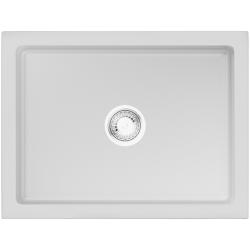 Мойка кухонная Omoikiri Mikura 61-WH Glossy, 46х61 см, врезная/с фронтальной стенкой, из натуральной керамики (Natceramic), прямоугольная, цвет белый глянцевый, без отверстия под смеситель, без крыла, слив-перелив, врезная в столещницу, для кухни