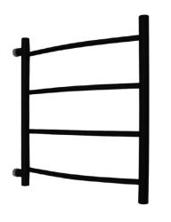 Полотенцесушитель MELODIA Classica 50*60*1" П5 м/о 50, нержавеющая сталь, водяной, цвет чёрный, боковое подключение 