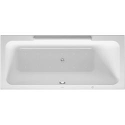 Ванна Duravit Starck 180х90 см гидромассажная, встраиваемая/пристенная, акриловая, цвет: белый, с рамой/сливом-переливом, без фронтальной панели, прямоугольная, с системой гидромассажа Air-System, с двумя наклонами для спины