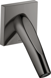 Излив для ванны Axor Starck Organic, без переключателя на душ, настенный, неповоротный, латунь, цвет: полированный черный хром, округлый, длина излива 16 см, встраиваемый/встроенный, для смесителя/ванны/ванной/душевой