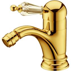 Смеситель для биде Boheme Imperiale Presente, однорычажный, неповоротный, керамический, длина излива 125 мм, латунь, цвет золото