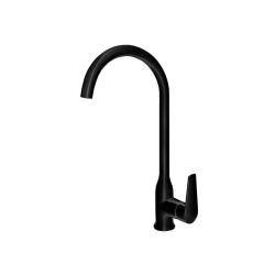 Смеситель для кухни/мойки Bravat Arden, однорычажный, керамический, с поворотным изливом, длина излива 191 мм, латунь, цвет черный