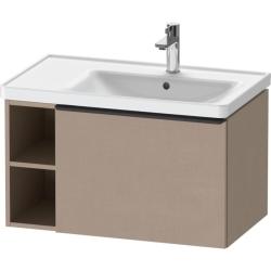Тумба под раковину Duravit D-Neo, 78,4х45,2х44 см, подвесная, 1 выдвижной ящик, 1 боковая открытая полка слева, ДСП, цвет: лен, шкафчик навесной, прямоугольная, левая, в ванную комнату
