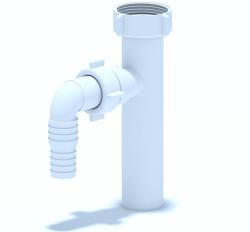 Отвод для стиральной машины Unicorn 1 1/4"х32 мм белый, полипропилен М220