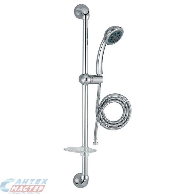 Душевой гарнитур Jacob Delafon Basic 2 штанга мыльница лейка 3х режимная E14330-CP