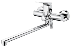 Смеситель для ванны/душа LEDEME настенный, однорычажный, поворотный, латунный, длина излива 350 мм, латунь, цвет хром