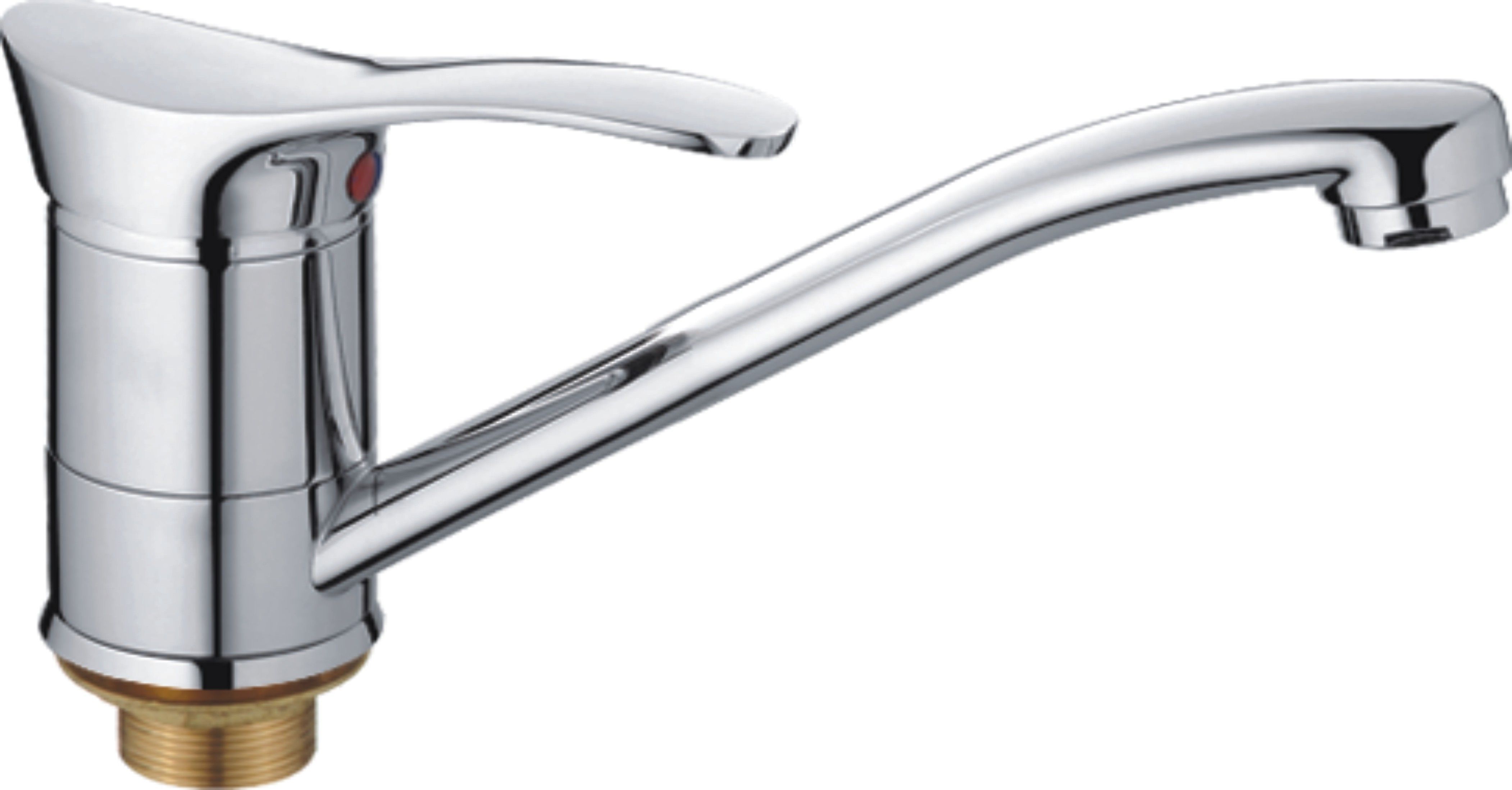 Смеситель для умывальника HAIBA однозахватный, поворотный, латунный, длина 201 мм, латунь, цвет хром