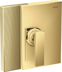 Смеситель для душа Axor Edge, однорычажный, с алмазной огранкой, скрытого монтажа, керамический, настенный/встраиваемый, без излива, без шланга/лейки, квадратный, латунь, цвет полированное золото, для душа/ванной