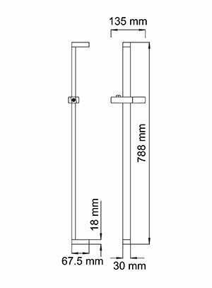 Душевая стойка Wasserkraft A037 78,8 см хром
