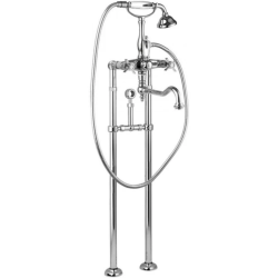 Смеситель для ванны/душа Cezares Lord, напольный, двухвентильный, поворотный, длина 285 мм, керамический, латунь, цвет хром