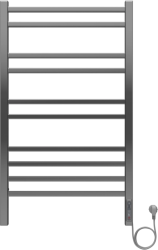 Полотенцесушитель Aquatek Альтаир электрический П10 500х900 мм хром, нержавеющая сталь, лесенка, электропровод с вилкой