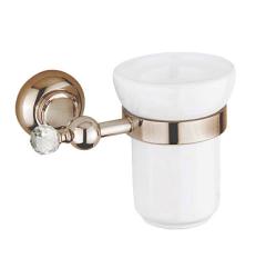 Стакан Cezares APHRODITE, с держателем, настенный, латунь/керамика, форма округлая, для зубных щеток в ванную/туалет/душевую кабину, цвет бронза