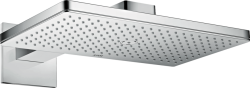 Верхний душ AXOR ShowerSolutions 460/300 1jet, с держателем, с квадратной розеткой, настенный монтаж, прямоугольный, с 1 режимом, размер 46,6х27 см, металлический, цвет: хром, для душа/ванной