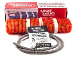 Теплый пол (мат) Daewoo Enertec (RAON) RFHM T150W 0.5 м. на сетке, мощность 75 Вт размер 0,5х1 м монтаж в плиточный клей или тонкую стяжку, электрический