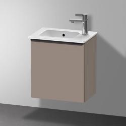 Тумба под раковину Duravit D-Neo, 41х27,4х44 см, подвесная, с распашной дверцей, ДСП, цвет: базальт, шкафчик навесной, прямоугольная, правая, в ванную комнату