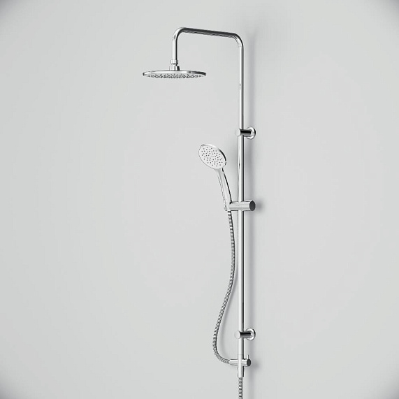 Душевой гарнитур Am.Pm Crave высота 102 см. цвет хром, комплект: тропический душ (с верхней лейкой)/стойка/лейка/шланг, наружного монтажа, настенная, нержавеющая сталь/пластик