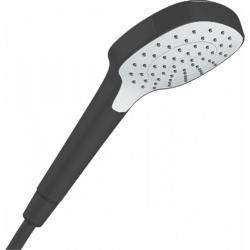 Лейка душевая Hansgrohe Croma Select E 1jet, настенная, квадратная, с 1 режимом, хромированная/пластмассовая, цвет матовый черный, ручная, для душа/ванной