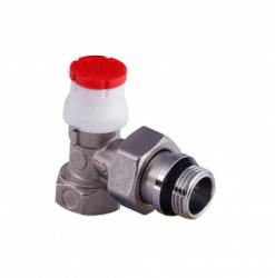 Клапан термостатический Gekon 3/4"вн/нр. угловой, с полусгоном, для радиатора отопления, латунный, никелированный