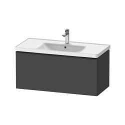 Тумба под раковину Duravit D-Neo, 98,4х45,2х44 см, подвесная, 1 выдвижной ящик, ДСП, цвет: графит матовый, шкафчик навесной, прямоугольная, правая/левая, в ванную комнату