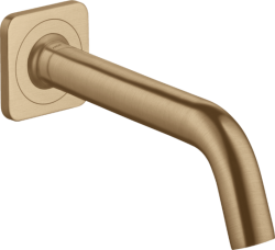 Излив для ванны Axor Citterio M, без переключателя на душ, настенный, неповоротный, латунь, цвет: шлифованная бронза, округлый, длина излива 18,2 см, встраиваемый/встроенный, для смесителя/ванны/ванной/душевой, без смесителя