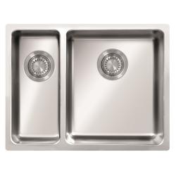 Мойка 435х565 см TopZero серия Micro, 1,5 чаши, универсальная, из нержавеющей стали, полированная, прямоугольная, отверстие под смеситель, слив-перелив, для кухни