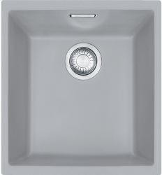 Мойка кухонная Franke SIRIUS SID 110-34, 36,5х44 см, врезная, тектонит (Tectonite®), прямоугольная, цвет серый, без отверстия под смеситель, без крыла, слив-перелив, врезная в столещницу, для кухни