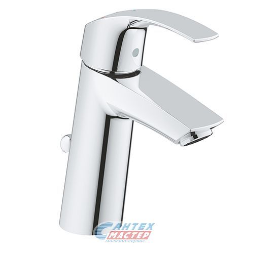 Смеситель для раковины Grohe Eurosmart однорычажный, излив короткий, длина 110 мм, керамический, латунь, цвет хром, с донным клапаном