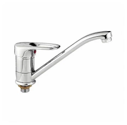 Смеситель для кухни/мойки LEDEME, однорычажный, поворотный, силуминовый, длина излива 233 мм, силумин, цвет хром