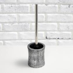 Ерш для унитаза WasserKRAFT Salm, напольный, материал: полирезин/металл, для туалета/унитаза, с туалетной щеткой, в ванную/ванную комнату/туалет, цвет серый