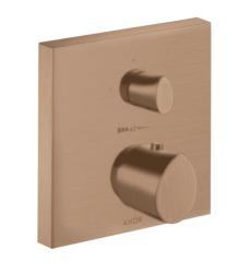 Смеситель для душа Axor Starck Organic, с запорным вентилем, термостатический, скрытого монтажа, настенный, без излива/шланга/лейки, квадратный, латунный, цвет шлифованное красное золото, с термостатом, встроенный/встраиваемый/термостатный