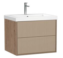 Тумба под раковину Cersanit CLASSIC RIBBLE 60 для COMO 60, подвесная, цвет бежевый, 2 выдвижных ящика, прямоугольная