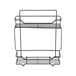 Полка двухъярусная Milardo Grid прямая, 300х363 мм проволока стальная, цвет черный матовый GRICS2BM44