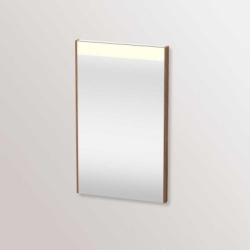 Зеркало Duravit Brioso, 42х70х4,5 см с LED/ЛЕД-подсветкой, прямоугольное, подвесное/настенное, цвет рамы: орех матовый, сенсорный выключатель, диммер, для ванной