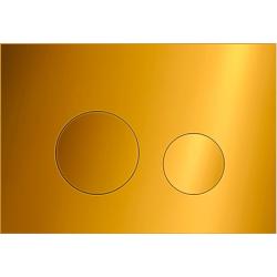 Кнопка смыва KK-POL M11, прямоугольная, цвет: золото глянцевое. пластик, клавиша управления для сливного бачка, инсталляции унитаза, двойная, механическая, панель, универсальная, размер 15х22х1,3 см