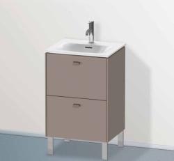 Тумба под раковину Duravit Brioso, 52х41,9х68,3 см, напольная, цвет: базальт, 2 выдвижных ящика, ДСП, прямоугольная, левая/правая, в ванную комнату