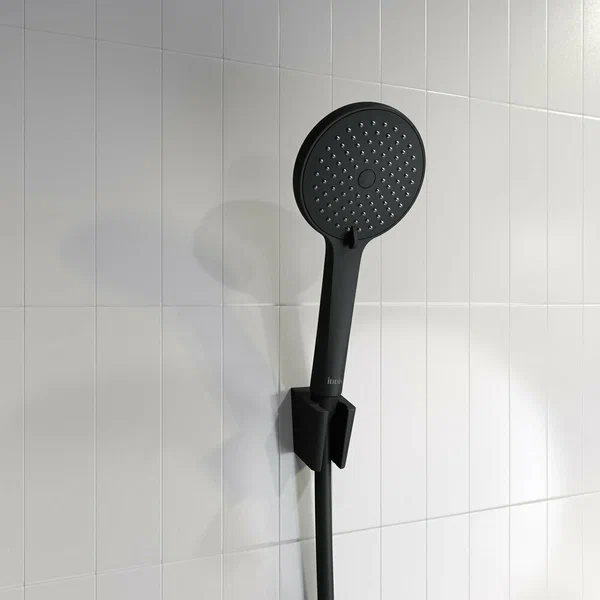 Душевая лейка IDDIS Ray, круглая, с 3 режимами, размер 107 мм, ABS-пластик, цвет черный матовый, для душа/ванной