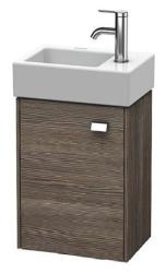 Тумба под раковину Duravit Brioso, 42х28,9х68,3 см, напольная, цвет: сосна терра/хром, 1 распашная дверца/одностворчатая, стеклянная полка, ДСП, прямоугольная, правая, в ванную комнату