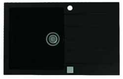 Мойка кухонная ALVEUS GRANITAL CADIT 20 CARBON-G91 79x50x20 см, врезная/встраиваемая сверху, с крылом, искусственный гранит, прямоугольная, цвет карбон, с отверстием под смеситель, в комплекте с сифоном 1132823