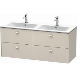 Тумба под раковину Duravit Brioso, 129х47,9x55,3 см, подвесная, 4 выдвижных ящика, ДСП, цвет: серо-коричневый, шкафчик навесной, механизм доводчика, прямоугольная, правая/левая, в ванную комнату