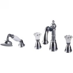 Смеситель для ванны/душа Boheme Camelia, двухвентильный, на борт ванны, керамический, поворотный, длина излива 170 мм, латунь, цвет хром Смеситель для ванны/душа Boheme Camelia, двухвентильный, на борт ванны, керамический, поворотный, длина излива 170 мм, латунь, цвет хром