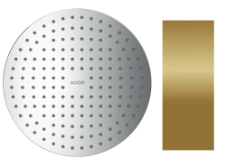 Верхний душ AXOR ShowerSolutions 300 2jet, потолочный/скрытый монтаж, круглый, с 2 режимами, размер 30 см, металлический, цвет: полированная бронза, для душа/ванной