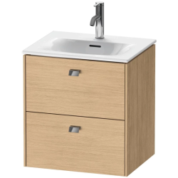 Тумба под раковину Duravit Brioso, 52х41,9х68,5 см, напольная, цвет: натуральный дуб/хром, 2 выдвижных ящика, ДСП, прямоугольная, левая/правая, в ванную комнату