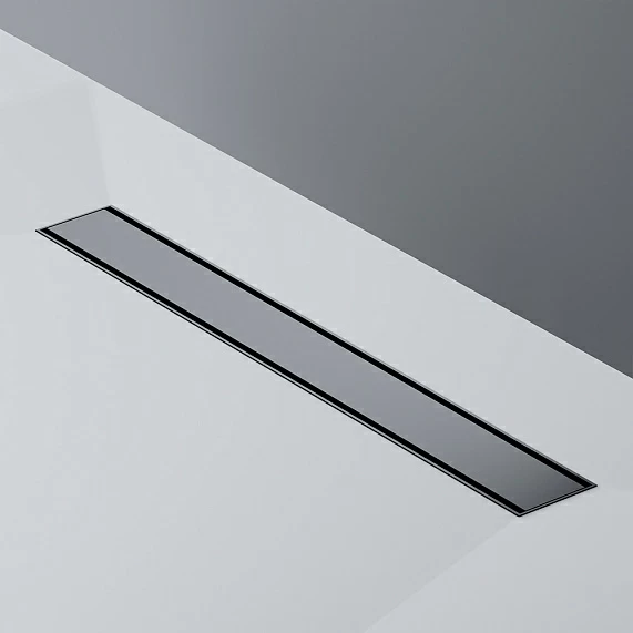 Душевой трап (лоток) AM.PM PrimeFlow 600 мм комбинированный затвор с черной матовой решеткой под плитку, цвет черный матовый, выходная труба 50 мм, линейный