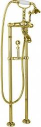 Смеситель для ванны/душа Cezares Margot, напольный, однорычажный, неповоротный, длина 168 мм, керамический, латунь, цвет золото 24 карат