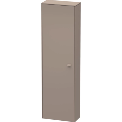 Пенал Duravit Brioso L, 52x24x177 см, подвесной, (левый), с дверцей, с полкой, со стеклянными полками, цвет: серо-коричневый/хром, в ванную комнату